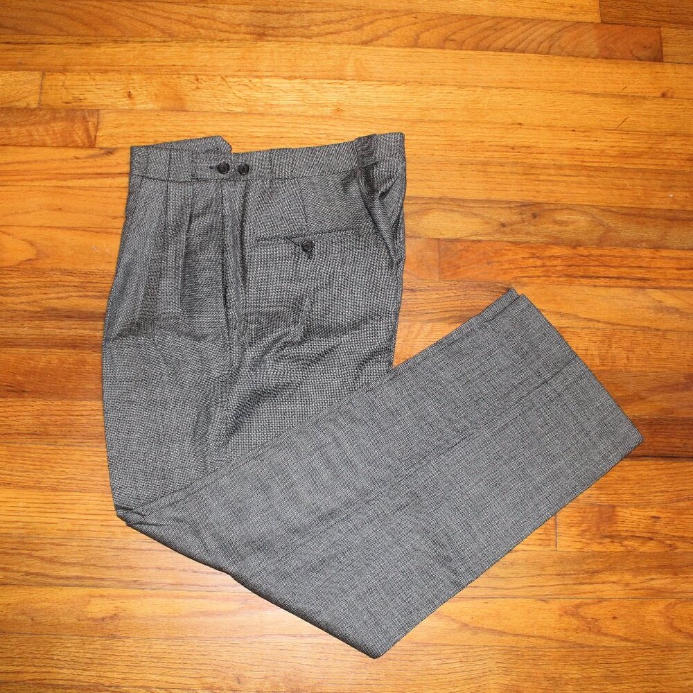 Keaton Chase x The Hub Ltd. 100% Wool Dress Pants | Made in USA | Gray